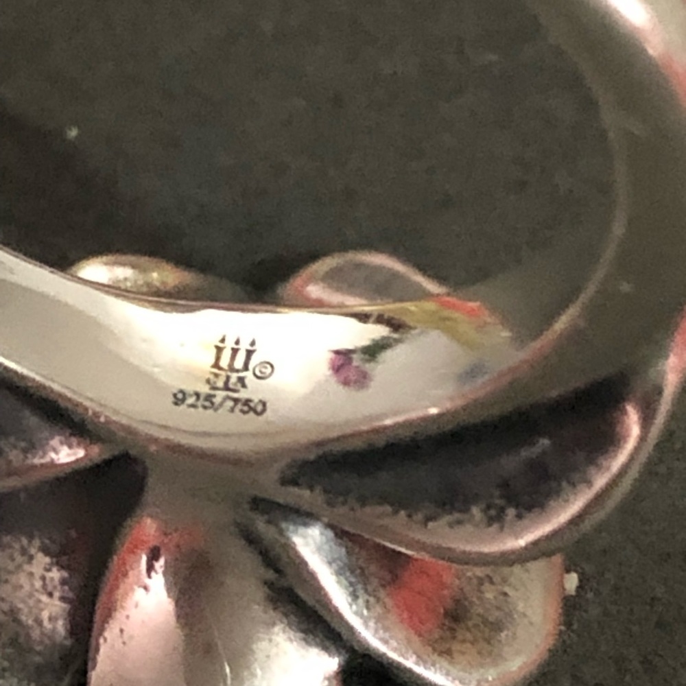 James Avery Retired Sterling & 18 K Gold Ring Size 7 - Picture 8 of 9